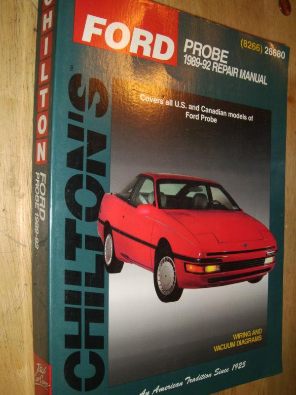 1989-1992 ford probe shop manual 91 90 + chiltons service book