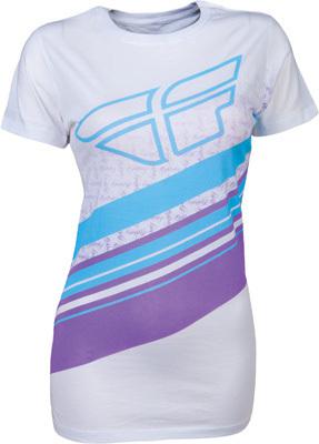 New fly-racing sprightly womens cotton tee/t-shirt, white, 2xl/xxl