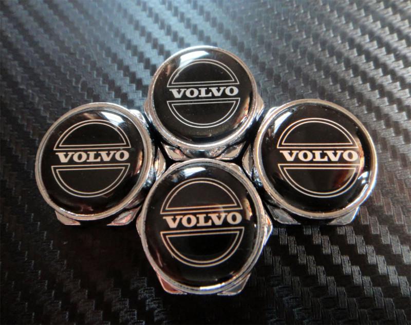 Volvo license plate burglar chrome  bolts stainless steel screws 4caps 