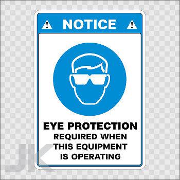 Sticker decals sign signs warning danger caution safety glasses 0500 za49f