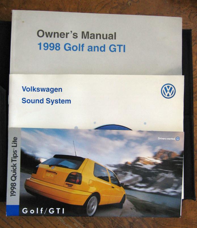 1998 volkswagen golf and gti owner's manual with case