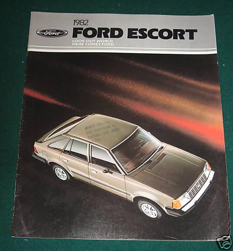 1982 ford escort dealer sales brochure; gl; glx; gt; 2dr; 4dr; wagon; 24pg; 8/81