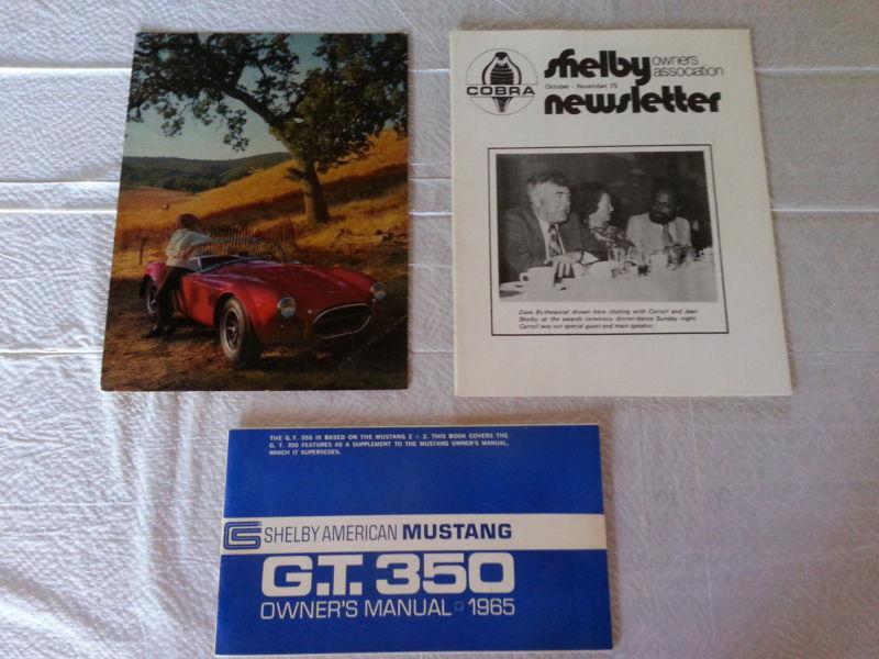 1965 shelby american mustang g.t.350 owner's manual + 2 extras