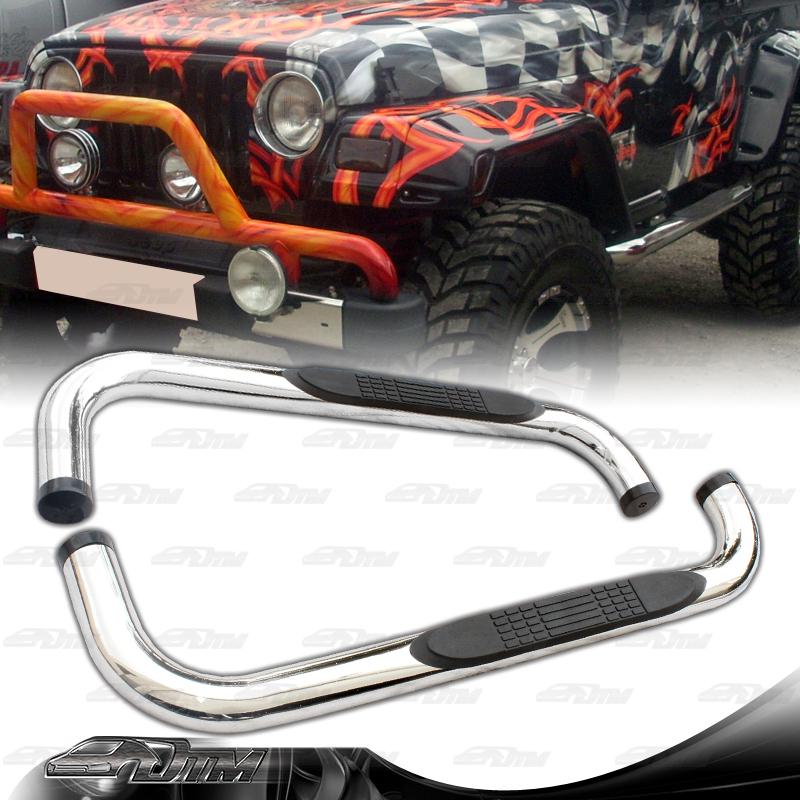 1987-2006 jeep wrangler stainless steel bolt on nerf side step running bars