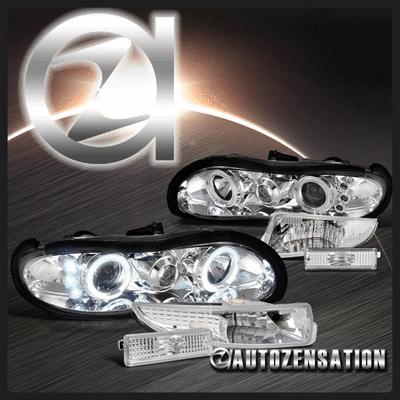 98-02 camaro chrome halo led projector headlights & front/rear bumper lights