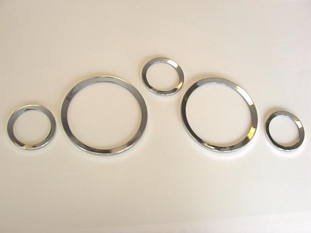 124 fiat spider set 5 chrome ring of instruments veglia