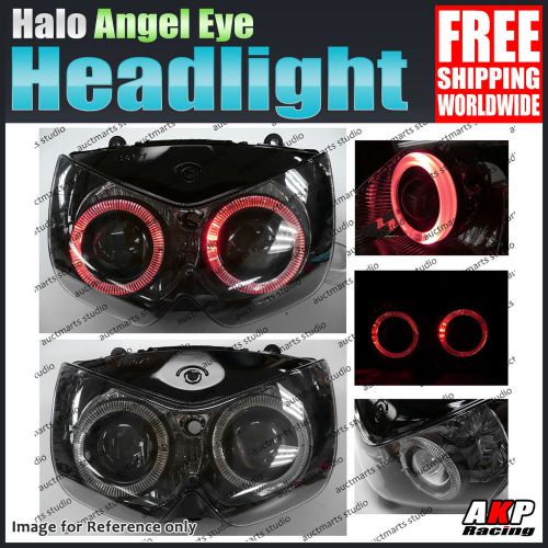 For kawasaki ex250r 08-12 09 10 11 halo angel eye hid headlight assembly red gs