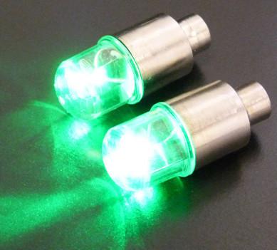 2pcs green led tyre tire valve caps neon light bike car motorcycle bicycle led 