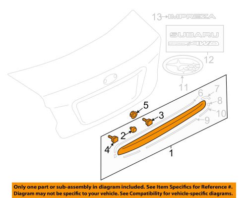 Subaru oem 2015 impreza-trunk lid trim 91111fj230