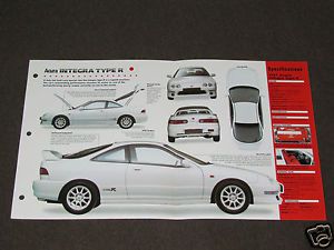 1997-1998 acura integra type r car spec sheet brochure photo booklet