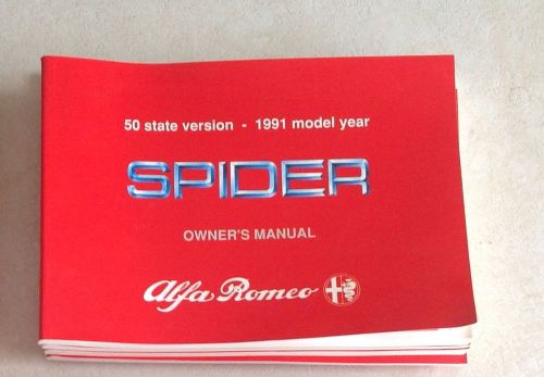 Alfa romeo spider 1991 owners manual - nos originali