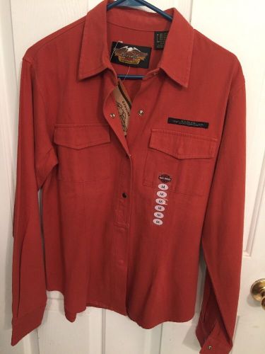 Harley-davidson women&#039;s snap button front shirt size medium new