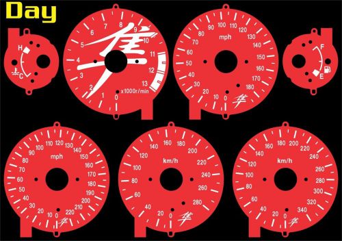 Suzuki hayabusa red face glow gauges 1999-2007 universal mph kmh busa gixxer