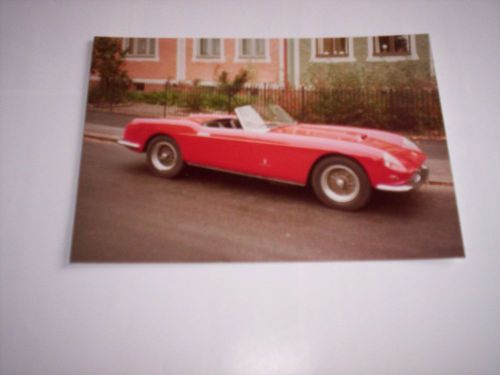 Orig. col photo 1958 ferrari 250 gt pininfarina spider, rhd, sweden, 3/4 frontal