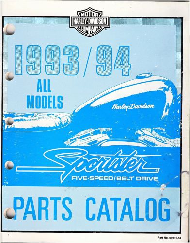 Harley davidson used  1993-1994   belt drive 5-speed  sportster parts catalog