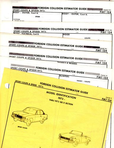 1973 onwards fiat 124 sport coupe sport spider body parts list crash sheets mf