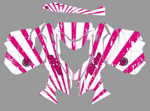 Ng racing ski-doo rev xm summit snowmobile sled graphic kit wrap pink 13 - 2015