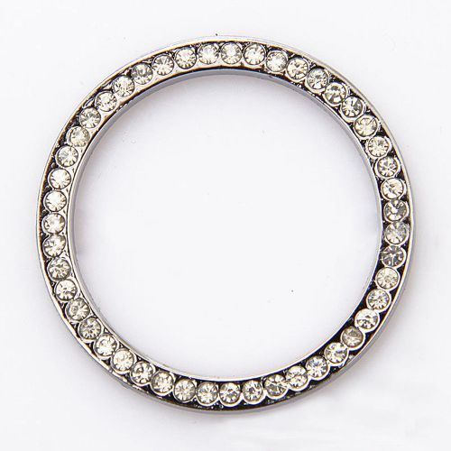 1 pc auto car suv decorative silver accessories button start switch diamond ring