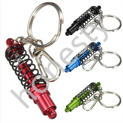 Adjustable coilover spring car part shock absorber keyring turbo keychain gift