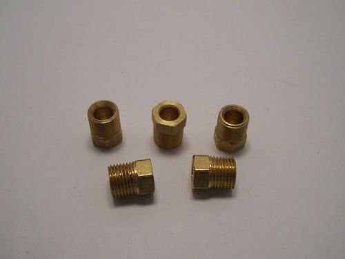 Brass brake line nuts for 1/4&#034; tubing - package of 5