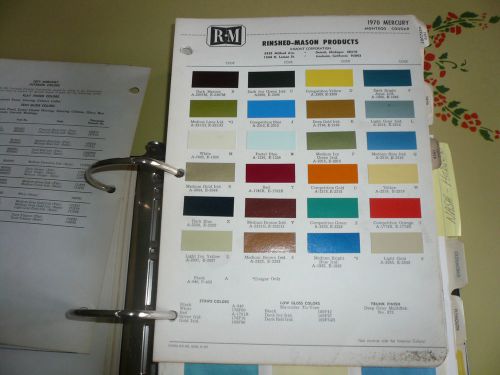 1970 mercury r-m color chip paint sample - vintage