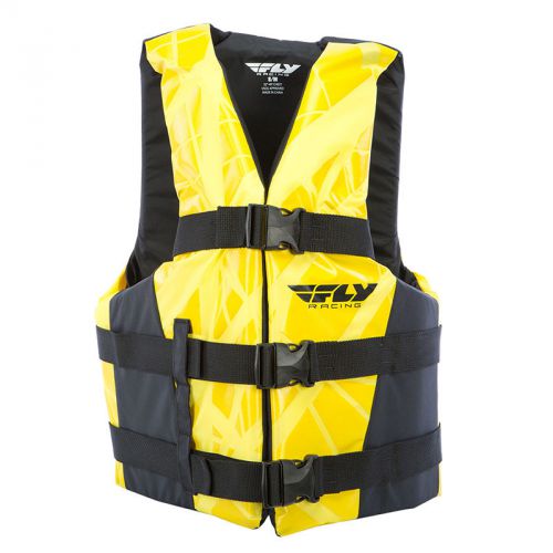 Fly racing nylon adult life water sport vest-black/yellow-sm/md