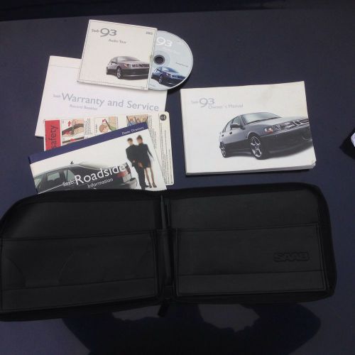 2002 saab 9-3 turbo user owners operators manual book with case book wallet cd