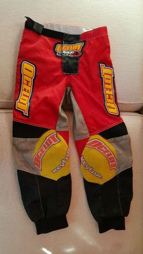 Youth size motocross riding pants size 24 ocelot kevlar red