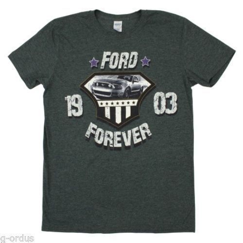 Mens 13 14 mustang gt 100% preshrunk cotton s m l xl dk. grey ford forever shirt