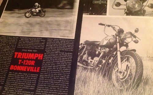 6 pages vintage motorcycle road test  1972 triumph t-120r  bonneville street