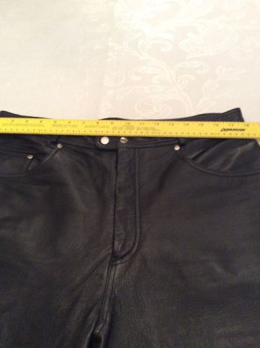 Mens leather pants 36 x unhemmed