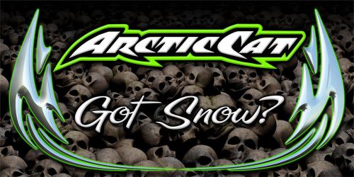 Arctic cat snowmobile racing snocross garage banner - snow skull