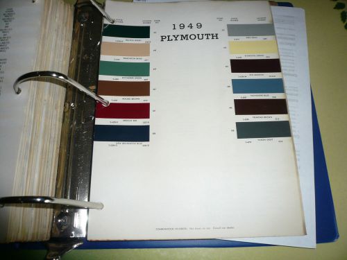 1949 plymouth arco paints color chip paint sample - vintage