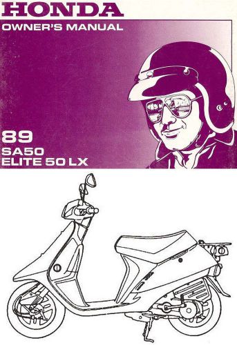 1989 honda sa50 elite 50 lx motor scooter owners manual -sa 50 lx-elite 50 lx