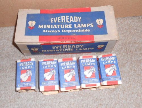 Lot of 5 vintage eveready miniature automotive lamps no. 1133 with original box