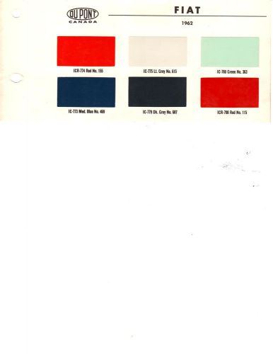 1962 1963 1964 fiat 62 63 64 paint chips dupont 2