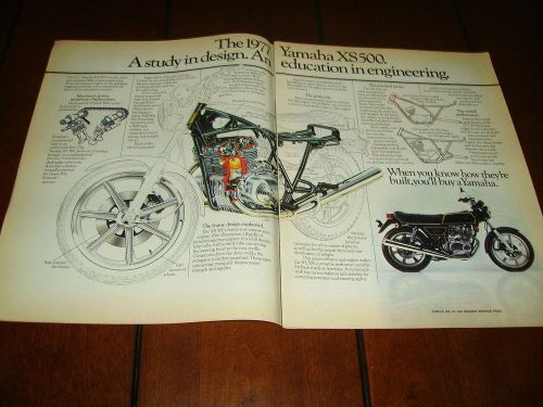 1977 yamaha xs500   ***original 2 page ad***