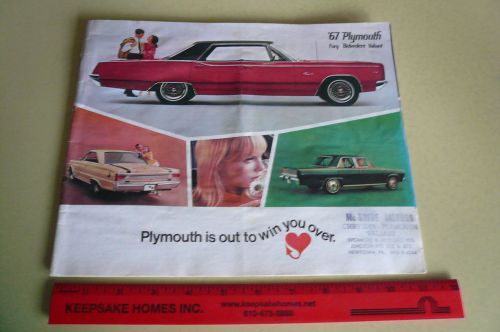 1967 plymouth fury belvadere valiant sales brochure - vintage