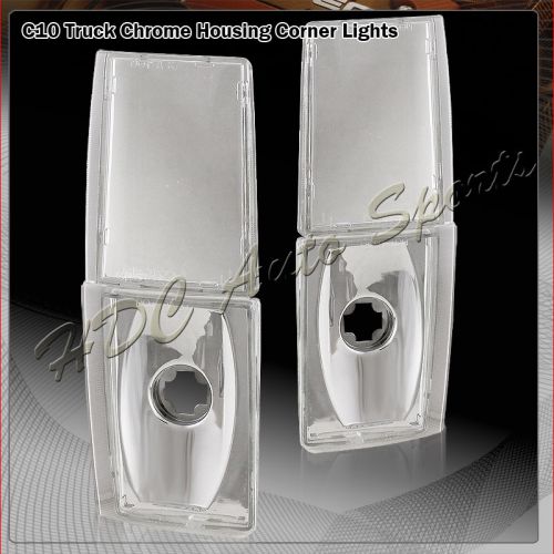 For 1988-1993 chevy c/k 1500 2500 3500 chrome housing clear lens corner lights