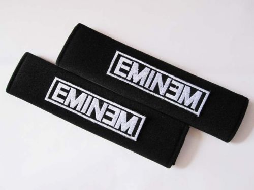 1 pair x car comfortable seat belt shoulder pads cover / eminem black