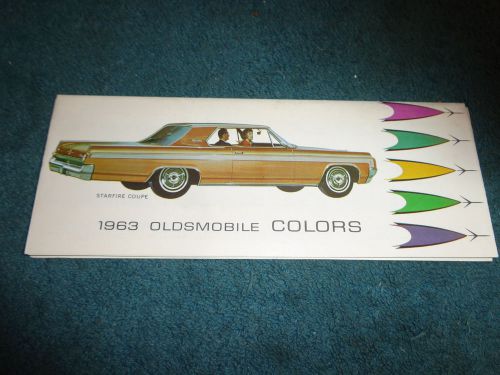 1963 oldsmobile 88 98 f85 starfire+ paint chip brochure orig color &amp; upholstry