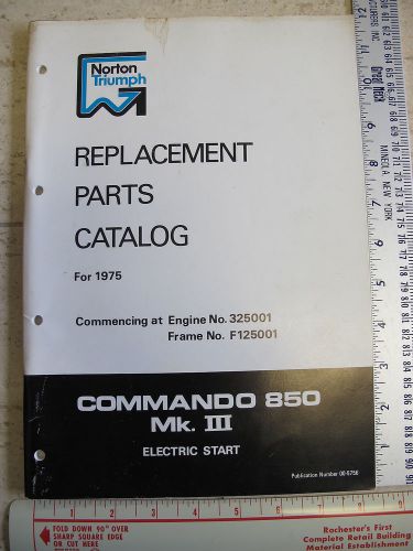 1975 norton triumph commando 850 mk iii replacement parts catalog