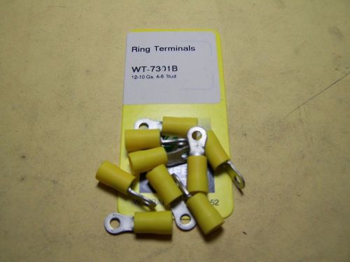 Electrical terminal - eye terminals 12-10 ga, 4-6 stud, yellow insulation, 9 pc