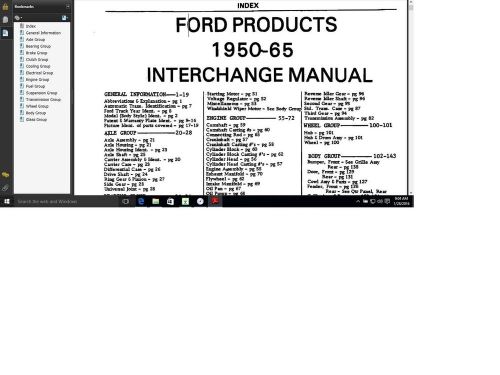 Ford mercury lincoln parts interchange manual 1950 - 1974 n illustration catalog