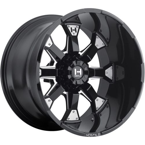 Hostile knuckles h101 20x10 8x180 -19mm black milled wheels rims