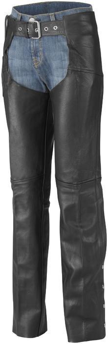 River road plain leather motorcycle chaps black women's 18 us