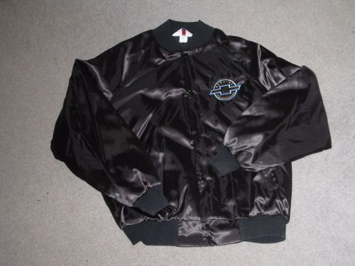 Chevrolet chevy satin nylon jacket black xl excellent