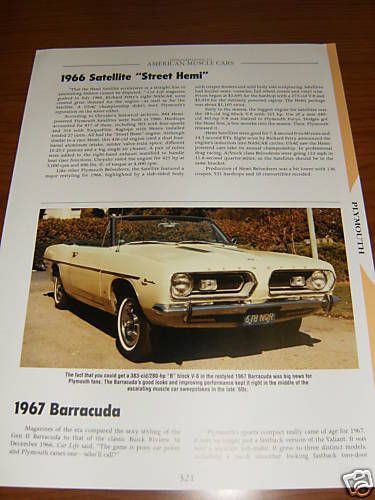 ★★1967 plymouth barracuda specs info photo 67 cuda 383★★