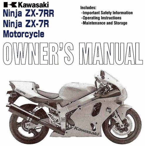 2002 kawasaki ninja zx-7r &amp; zx-7rr motorcycle owners manual -zx7r-zx750n4 / p7