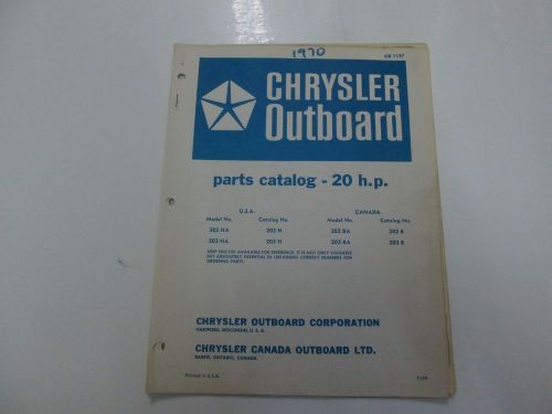 1970 chrysler outboard 20 hp parts catalog manual ob 1157 stains writing oem